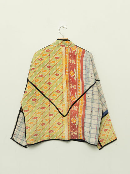 The Ladhiya Quilted Patchwork Kantha Jacket