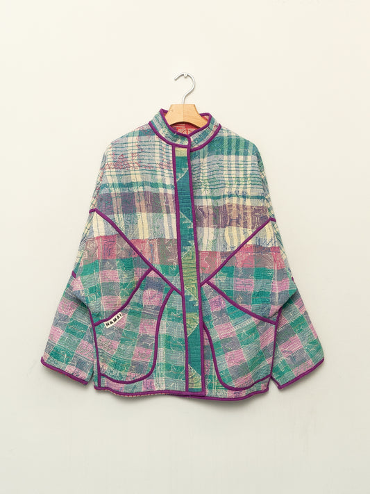 The Ishani Vintage Cross-Stitch Quilted Jacket