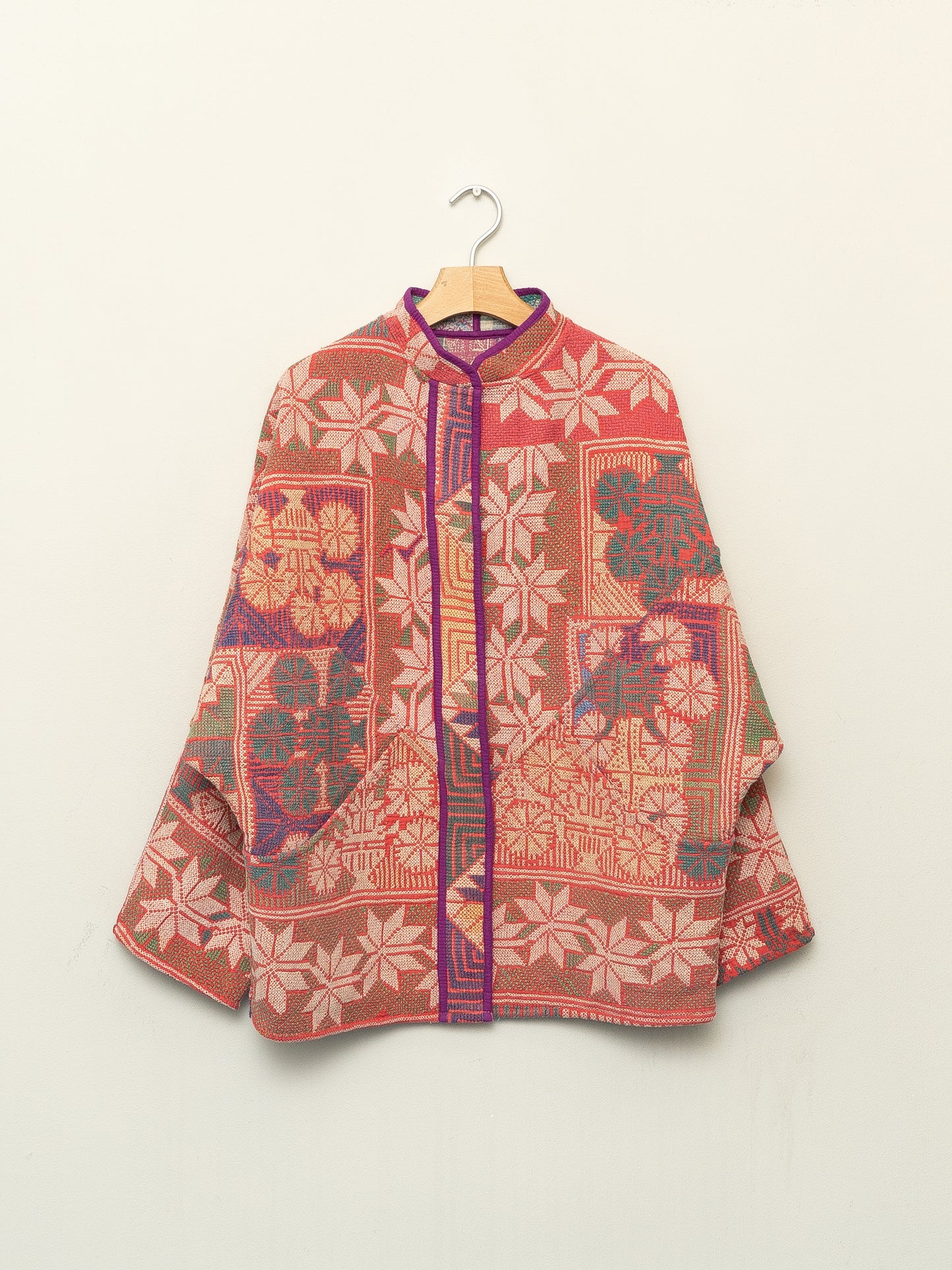 The Ishani Vintage Cross-Stitch Quilted Jacket