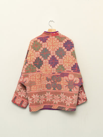 The Ishani Vintage Cross-Stitch Quilted Jacket