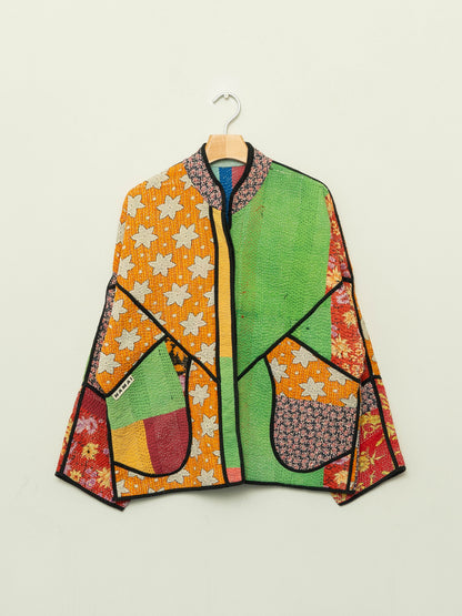 The Ladhiya Quilted Patchwork Kantha Jacket