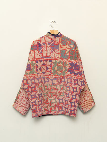 The Ishani Vintage Cross-Stitch Quilted Jacket