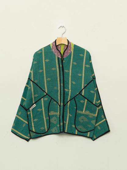 The Ladhiya Quilted Patchwork Kantha Jacket