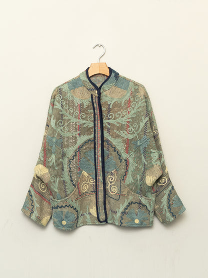 The Ladhiya Petite Quilted Suzani Kantha Jacket