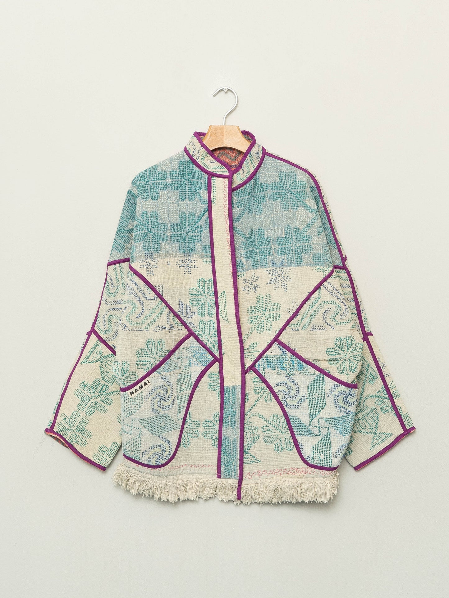 The Ishani Vintage Cross-Stitch Quilted Jacket