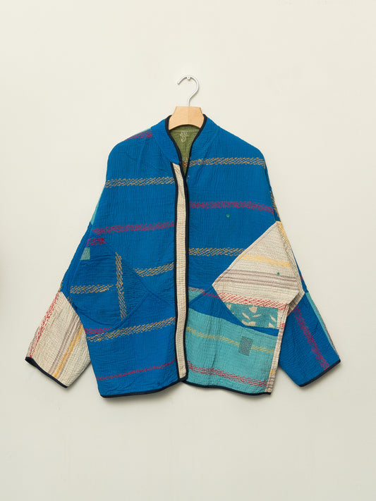 The Ladhiya Quilted Patchwork Kantha Jacket