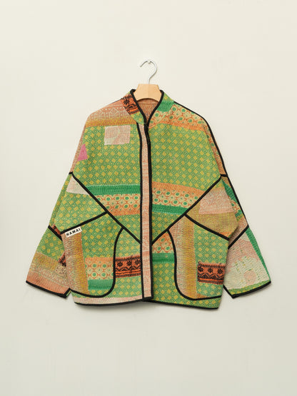 The Ladhiya Quilted Patchwork Kantha Jacket