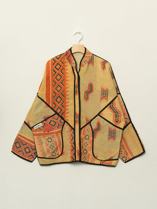 The Ladhiya Quilted Patchwork Kantha Jacket