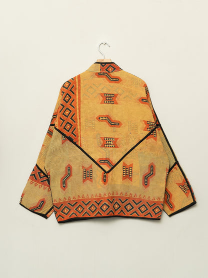 The Ladhiya Quilted Patchwork Kantha Jacket