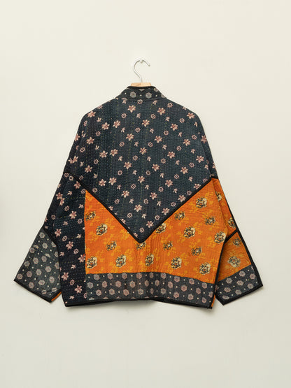 The Ladhiya Quilted Patchwork Kantha Jacket