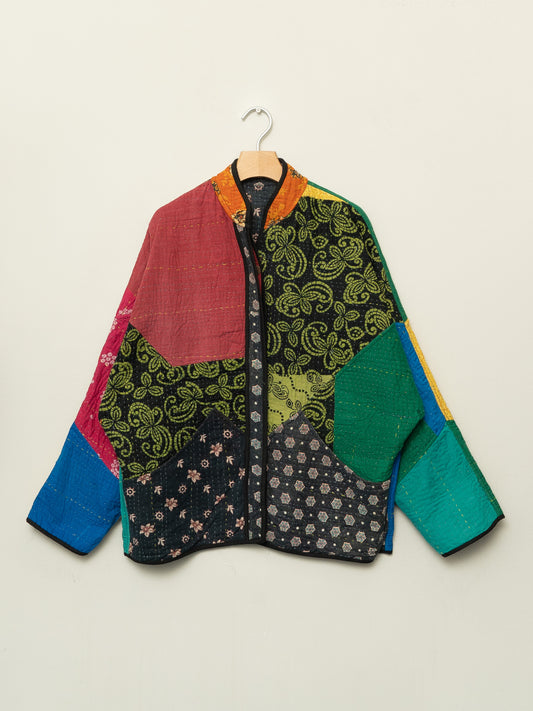 The Ladhiya Quilted Patchwork Kantha Jacket