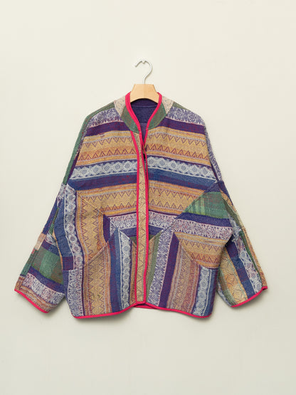 The Ladhiya Quilted Patchwork Kantha Jacket