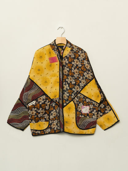 The Ladhiya Quilted Patchwork Kantha Jacket