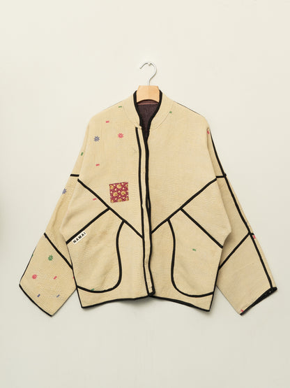 The Ladhiya Quilted Patchwork Kantha Jacket