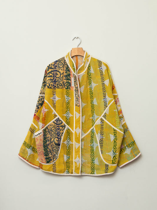 The Ishani Patchwork Quilted Kantha Jacket