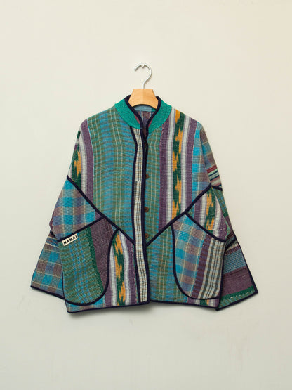 The Ladhiya Quilted Patchwork Kantha Jacket