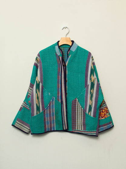 The Ladhiya Quilted Patchwork Kantha Jacket