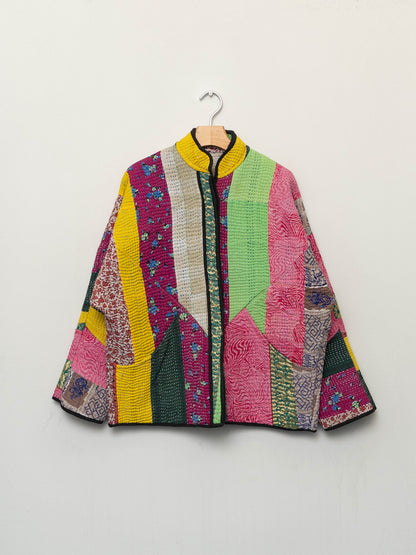 The Ladhiya Quilted Patchwork Kantha Jacket