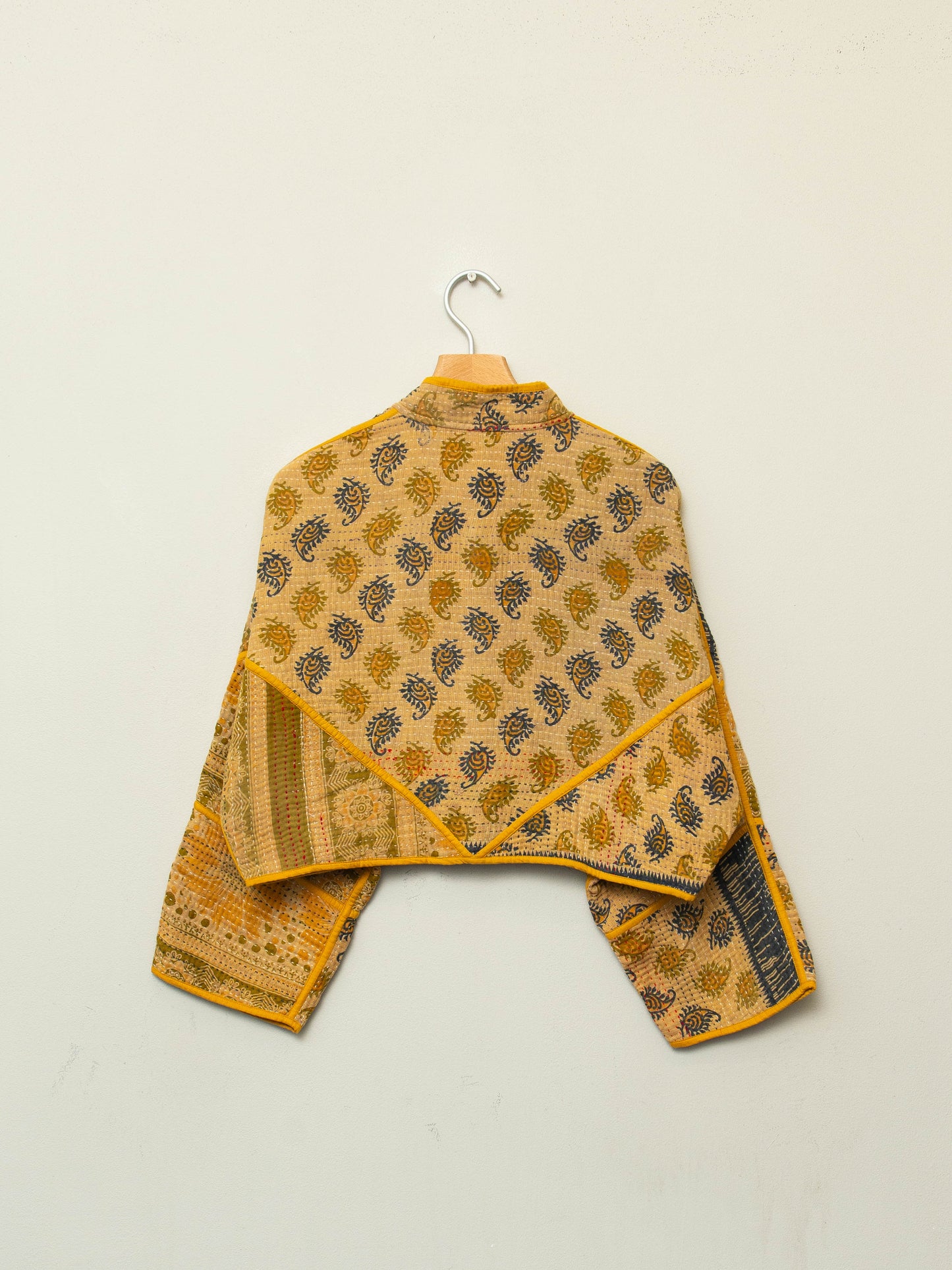 The Kaira Cropped Quilted Patchwork Kantha Jacket