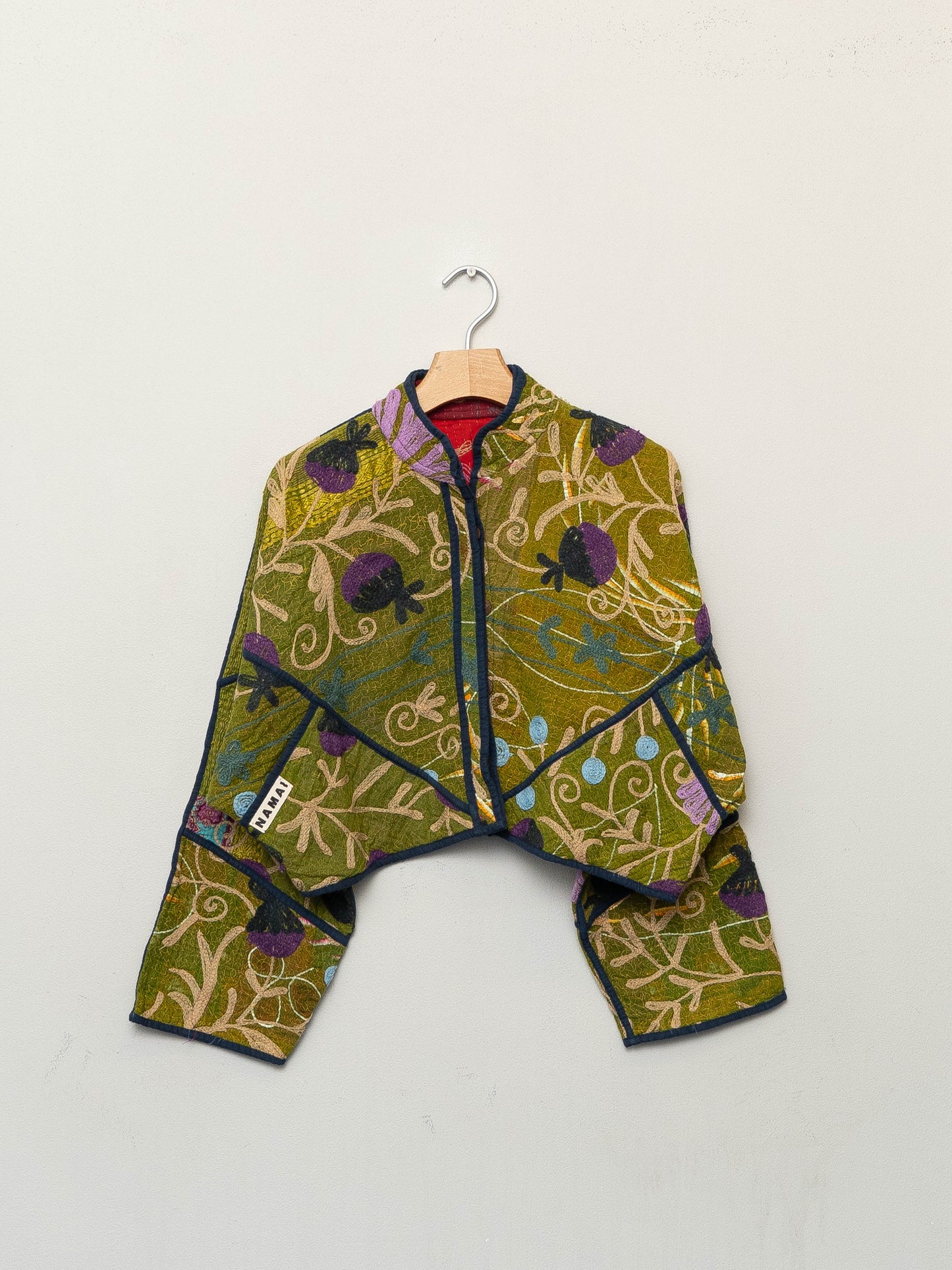 The Kaira Cropped Suzani Quilted Kantha Jacket