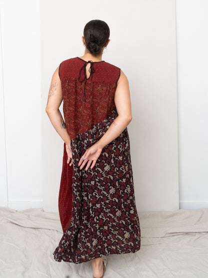 The Anan Long Dress  - Medium / Large - Upcycled Silk