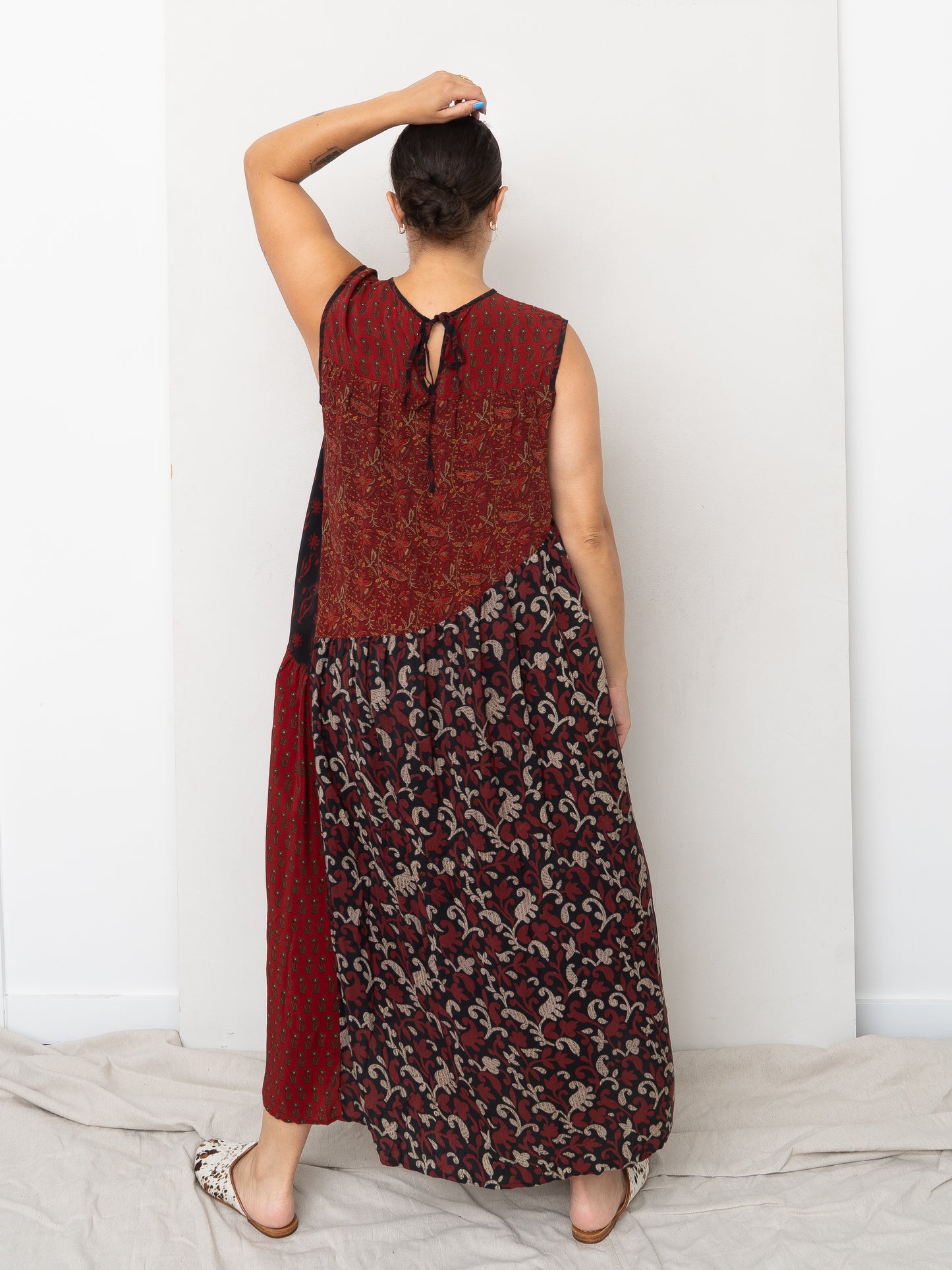 The Anan Long Dress  - Medium / Large - Upcycled Silk