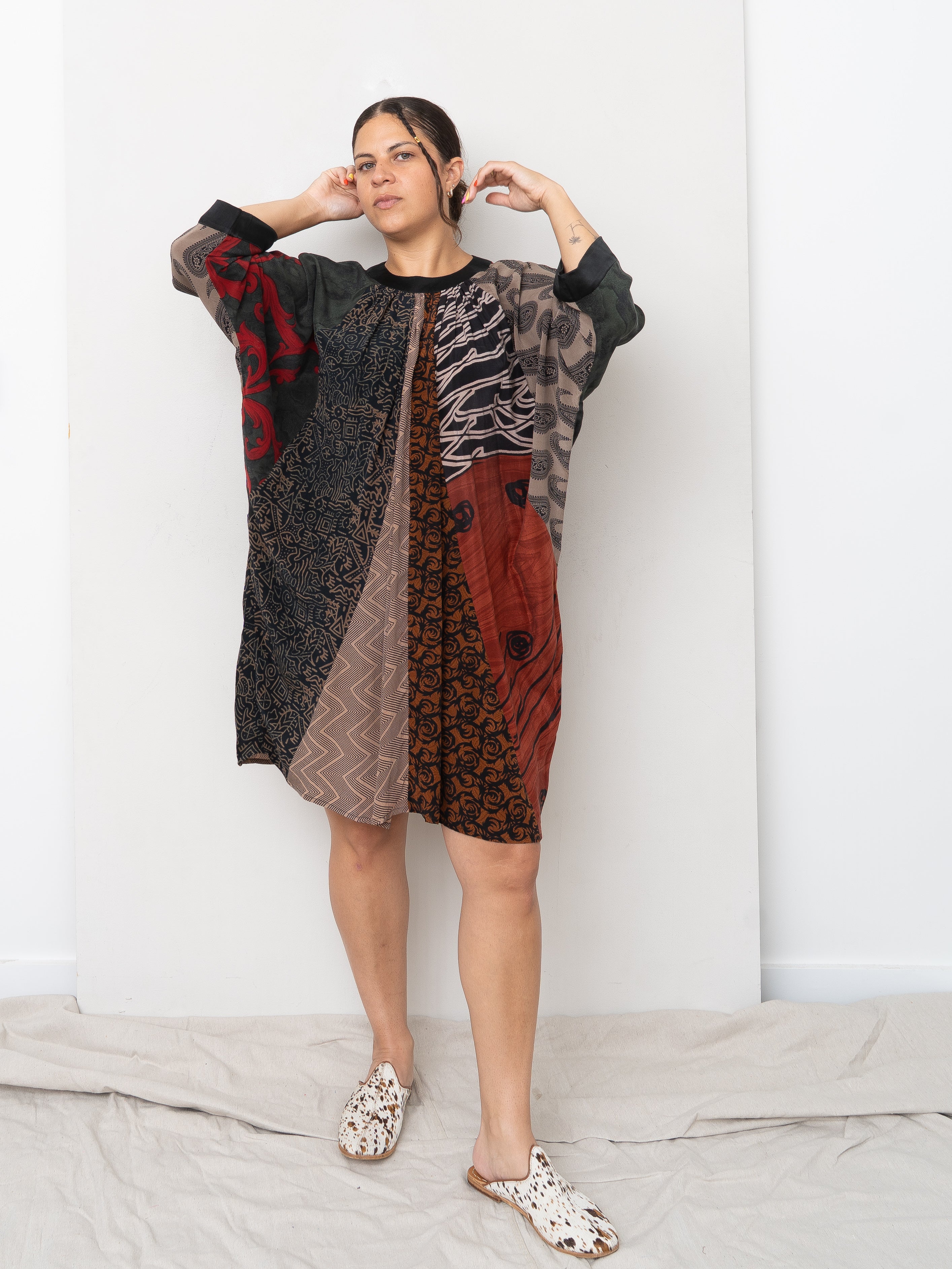 The Simmy Short Dress  - One Size - Upcycled Silk