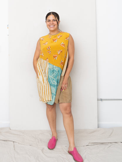 The Anan Short Dress  - Medium / Large - Upcycled Silk