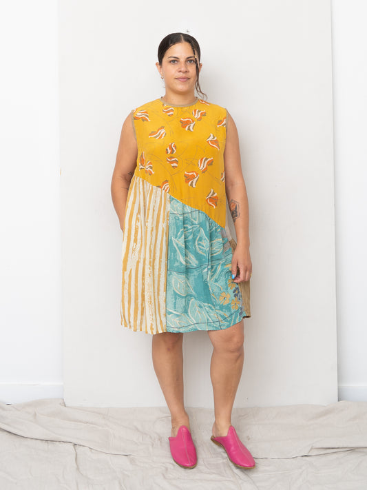 The Anan Short Dress  - Medium / Large - Upcycled Silk