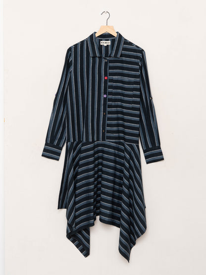 The Kabir Shirt Dress ~ Tarmac Stripe