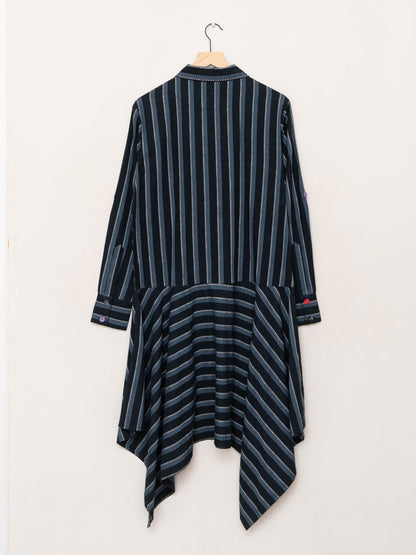 The Kabir Shirt Dress ~ Tarmac Stripe