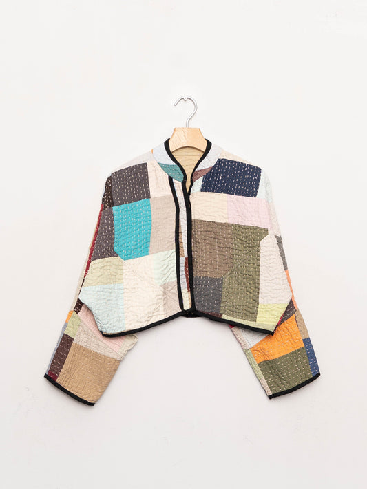 The Kaira Cropped Patchwork Ralli Quilt Jacket