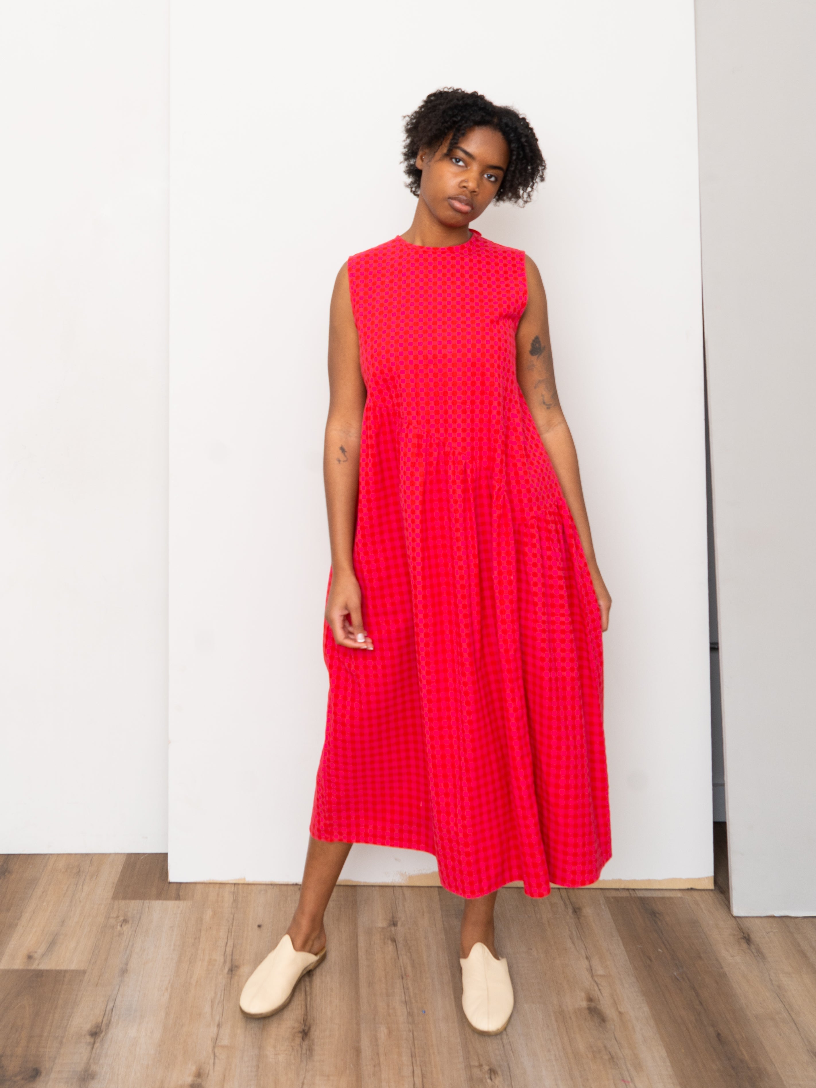 The Anan Gathered Dress ~ Petunia Check