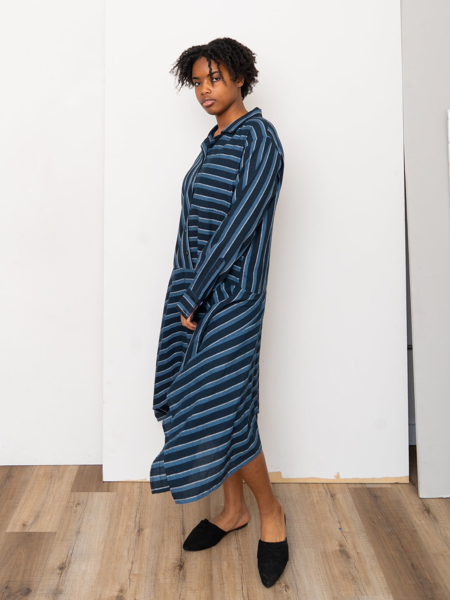 The Kabir Shirt Dress ~ Tarmac Stripe