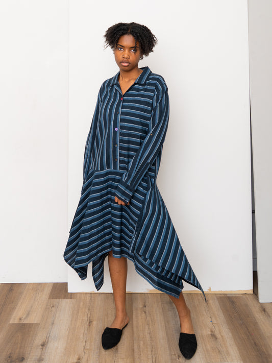 The Kabir Shirt Dress ~ Tarmac Stripe
