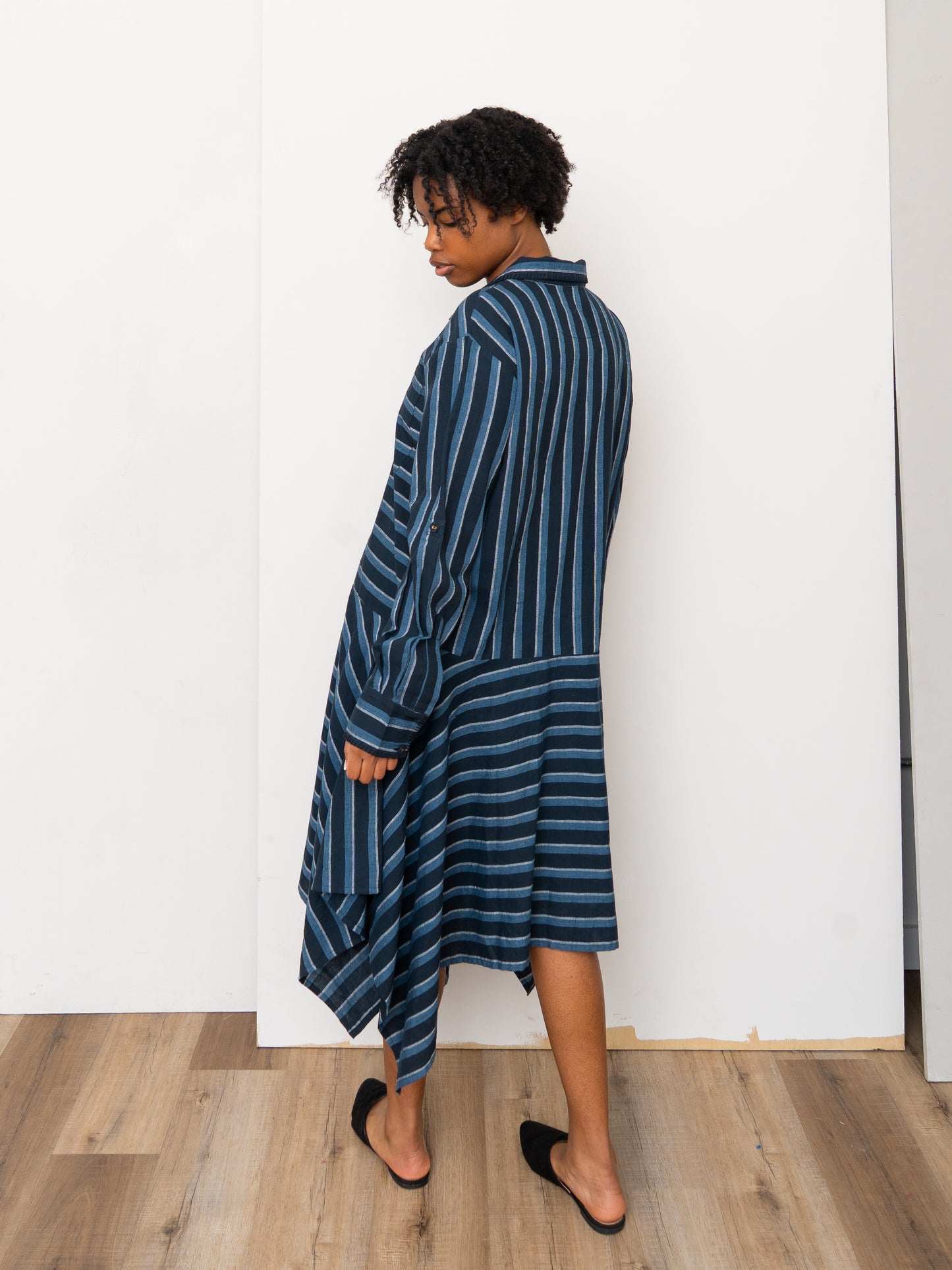 The Kabir Shirt Dress ~ Tarmac Stripe