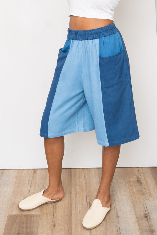 The Nayan Short ~ Indigo Multi