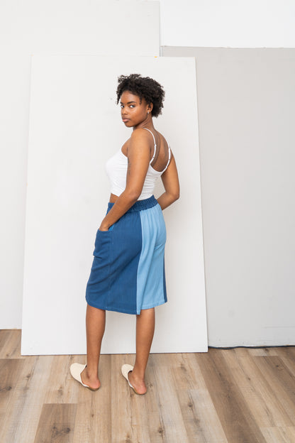 The Nayan Short ~ Indigo Multi