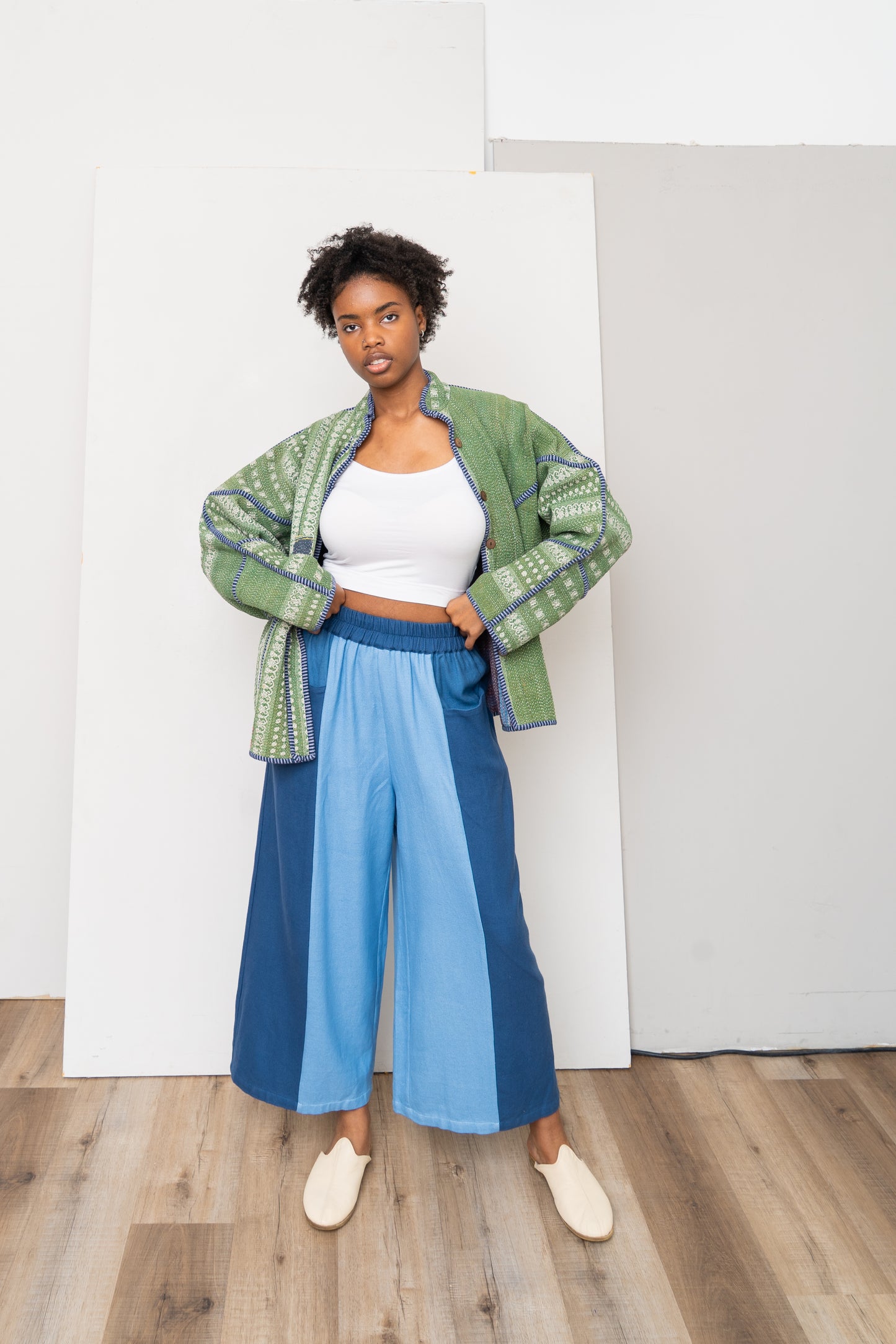 The Ladhiya Quilted Patchwork Kantha Jacket