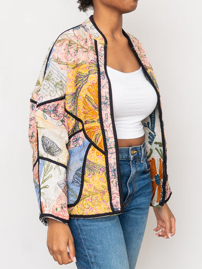 The Ladhiya Petite Quilted Suzani Kantha Jacket