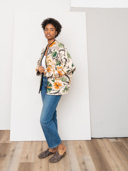 The Ladhiya Petite Quilted Suzani Kantha Jacket