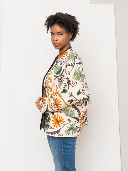 The Ladhiya Petite Quilted Suzani Kantha Jacket