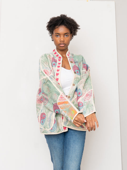 The Ladhiya Suzani Quilted Kantha Jacket