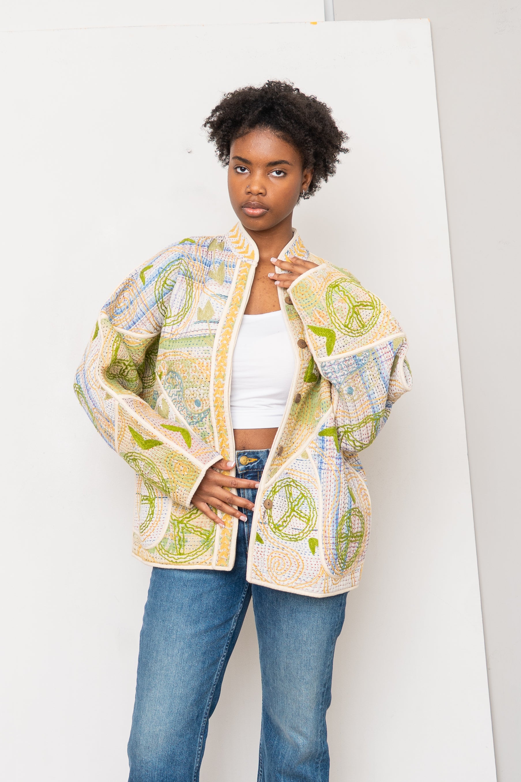 The Ladhiya Suzani Quilted Kantha Jacket