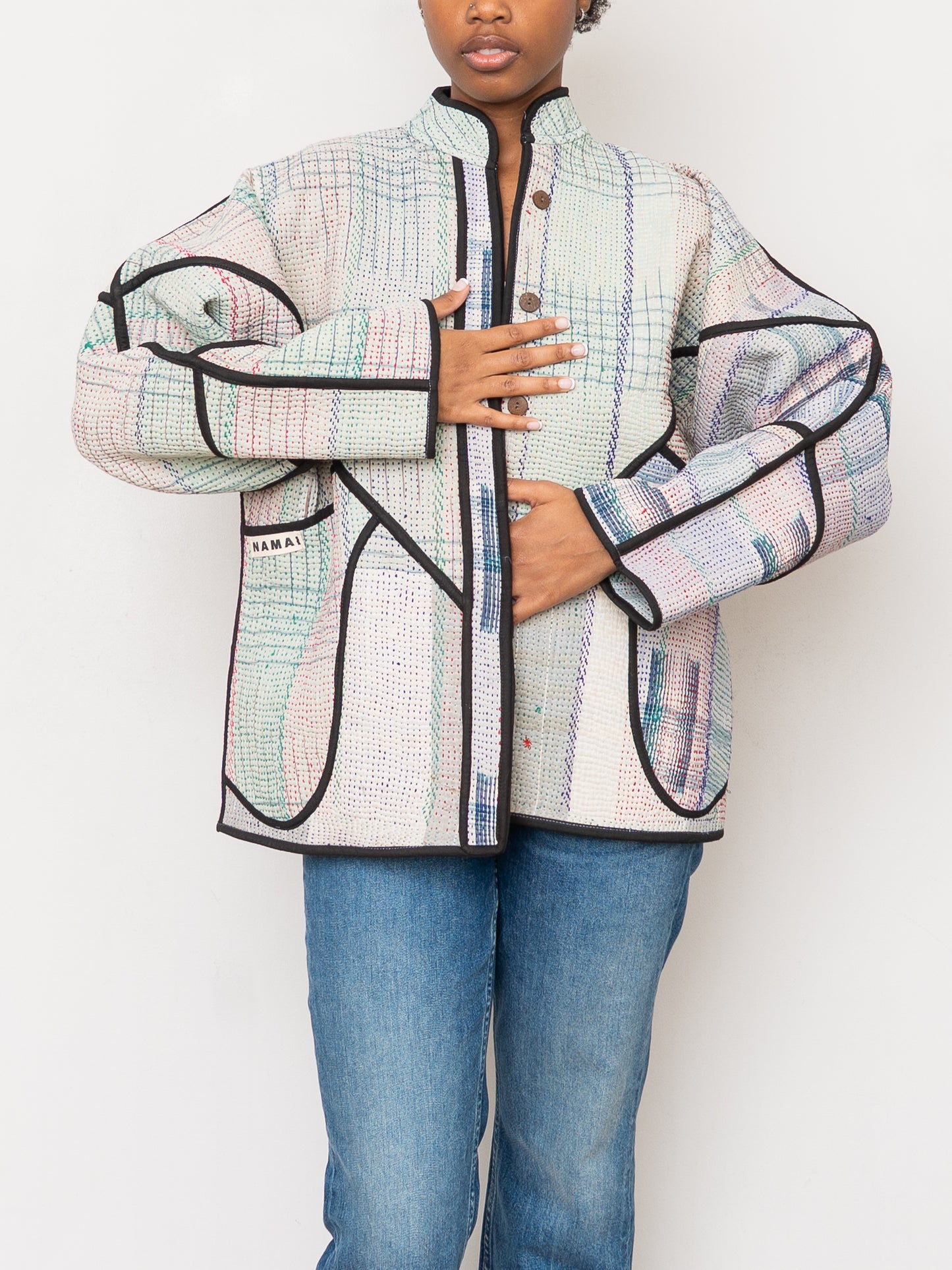 The Ladhiya Quilted Patchwork Kantha Jacket