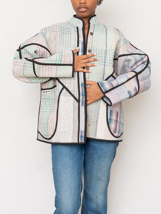 The Ladhiya Quilted Patchwork Kantha Jacket
