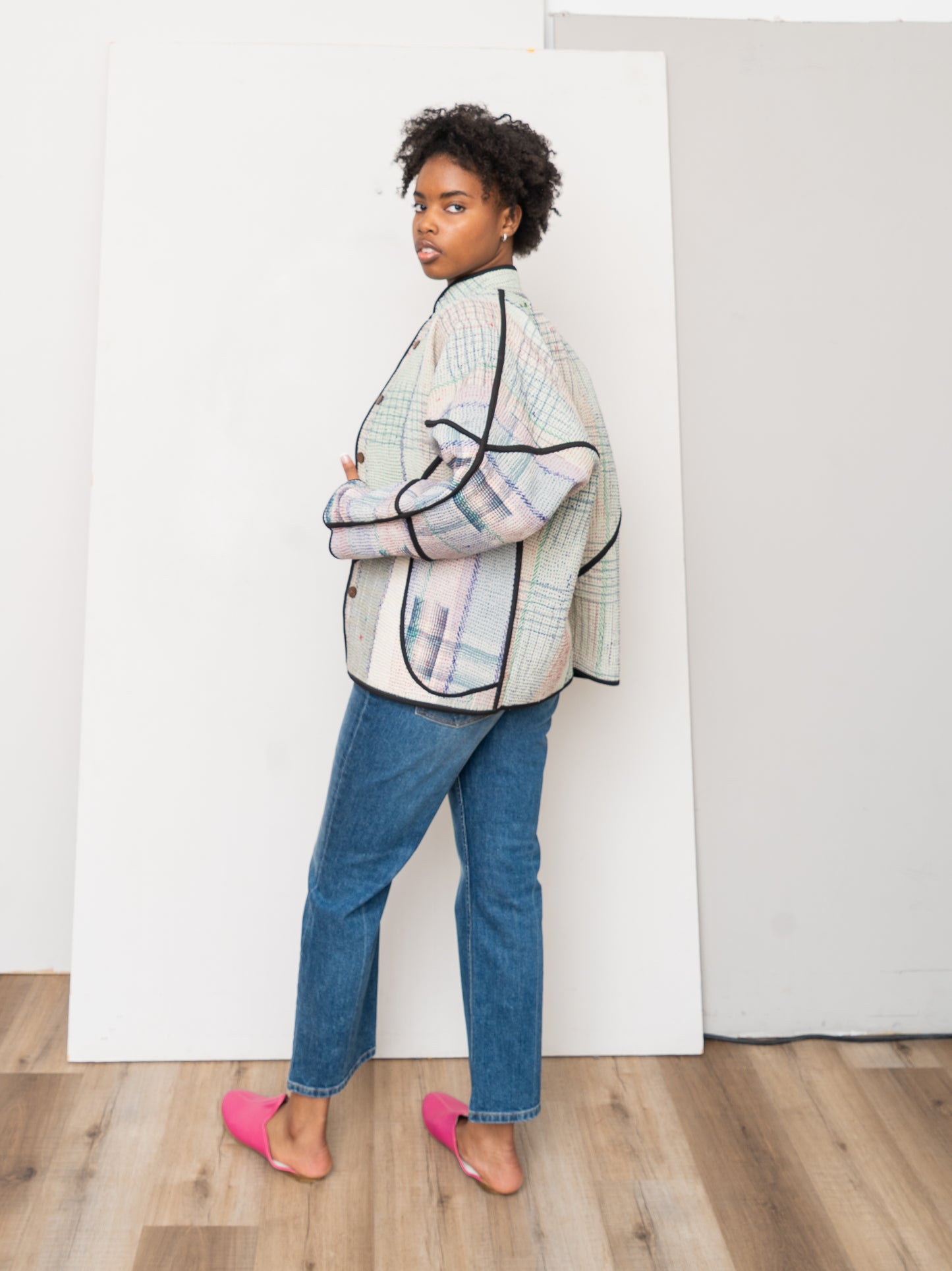 The Ladhiya Quilted Patchwork Kantha Jacket