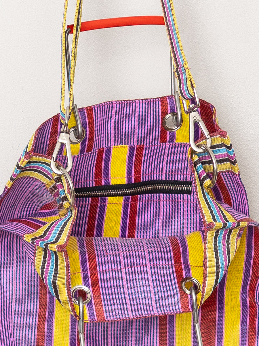The Goa Market Recycled Nylon Tote Bag - Candy Stripe