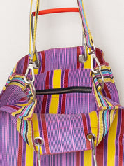 The Goa Market Recycled Nylon Tote Bag - Candy Stripe