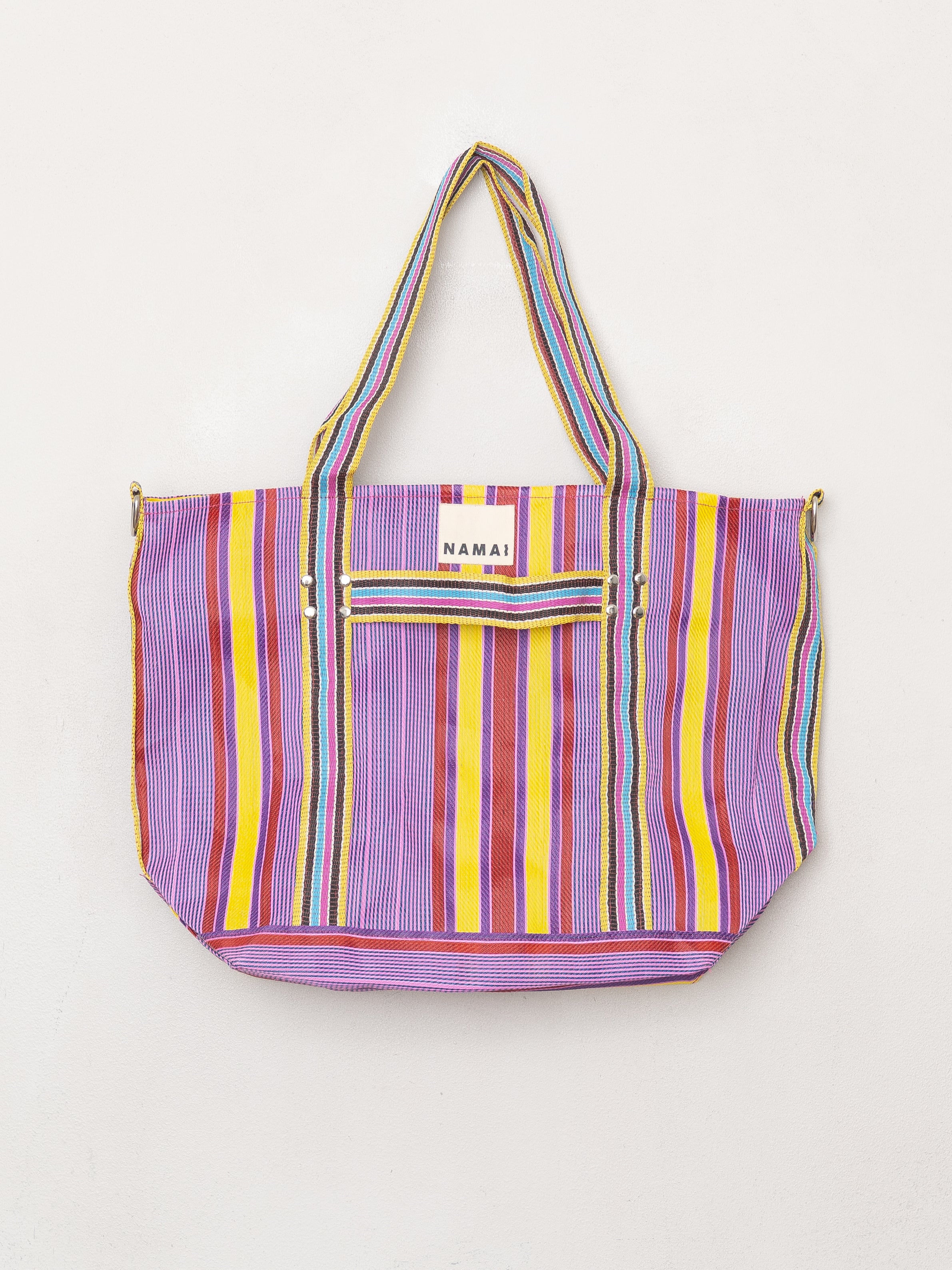 The Goa Recycled Nylon Travel Tote - Candy Stripe